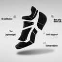BRISIRA Bamboo Viscose Coolmax Mens No Show Socks Cushioned Moisture Wicking Anti Blister Athletic Low Cut Socks (Black, S)