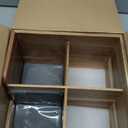 Yofidra Kitchen Utensil Holder with Stone Drying Mats, 4 Compartments Corner Utensil Holder for Kitchen Countertop, Extra Large Silverware Organizer (Wood Color)