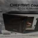 Chefman Countertop Microwave Oven 0.7 Cu. Ft., 700 Watts with 10 Power Levels, 6 Cooking Presets with One-Touch Express Cook, Eco Mode, Child Safety Lock, & Mute Button - Black