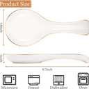 Patelai Ceramic Spoon Rest Spoon Holder Stovetop for Kitchen Stove Coffee Bar Accessories Christmas Gift(White with Gold Brim,Classic Style)
