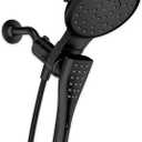 Moen Verso Matte Black Eight-Function 7" Wide Spray Shower Head and Detachable Handshower Combo with 72" Hose, 220C3BL