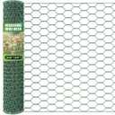 36 x 1200 InchesChicken Wire for Floral Arrangements, Green Chicken Wire, Hexagonal Galvanized Wire Mesh for Poultry Barrier, Flower Arrangement, Crafts and Garden, Green