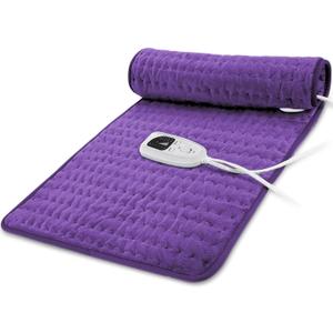 40"X20" Electric Heating pad with 6 Heat Settings, Auto Shut Off, Dry Electric Heating for Back Neck Knee Arms Legs Shoulder Heat Pads for Christmas Birthday Father's Day Mother's Day (Dark Purple)