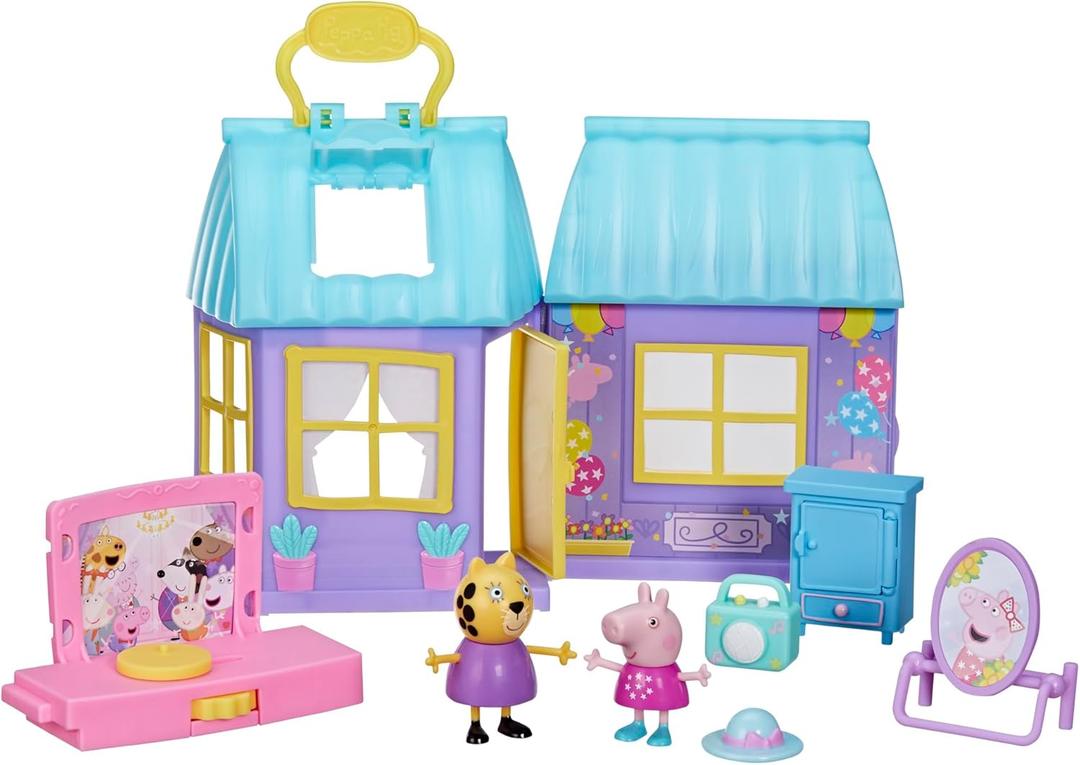 Peppa Pig Peppas Dance Party Playset with House, 2 Figures, 6 Accessories, Preschool Toys for Girls and Boys, Kids Gifts, Ages 3+ 