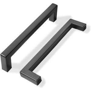 Khtumeware 30 Pack 5 inch Center to Center Solid Black Cabinet Pulls Square Bar Drawer Handles Cabinet Handles Matte Black Drawer Pulls Kitchen Cabinet Hardware