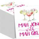 Gueevin 30 Pcs Mahjong Napkins Cocktail Paper 6.5 x 6.5 Inches Mahjong Party Supplies Gifts for Women Casual Gatherings Game Nights Birthday Party Dinner Home (Funny)