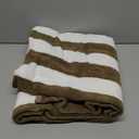 DII Stripe Beach Lounge Chair Towel with Fitted Top Pocket, 26x82, Stone
