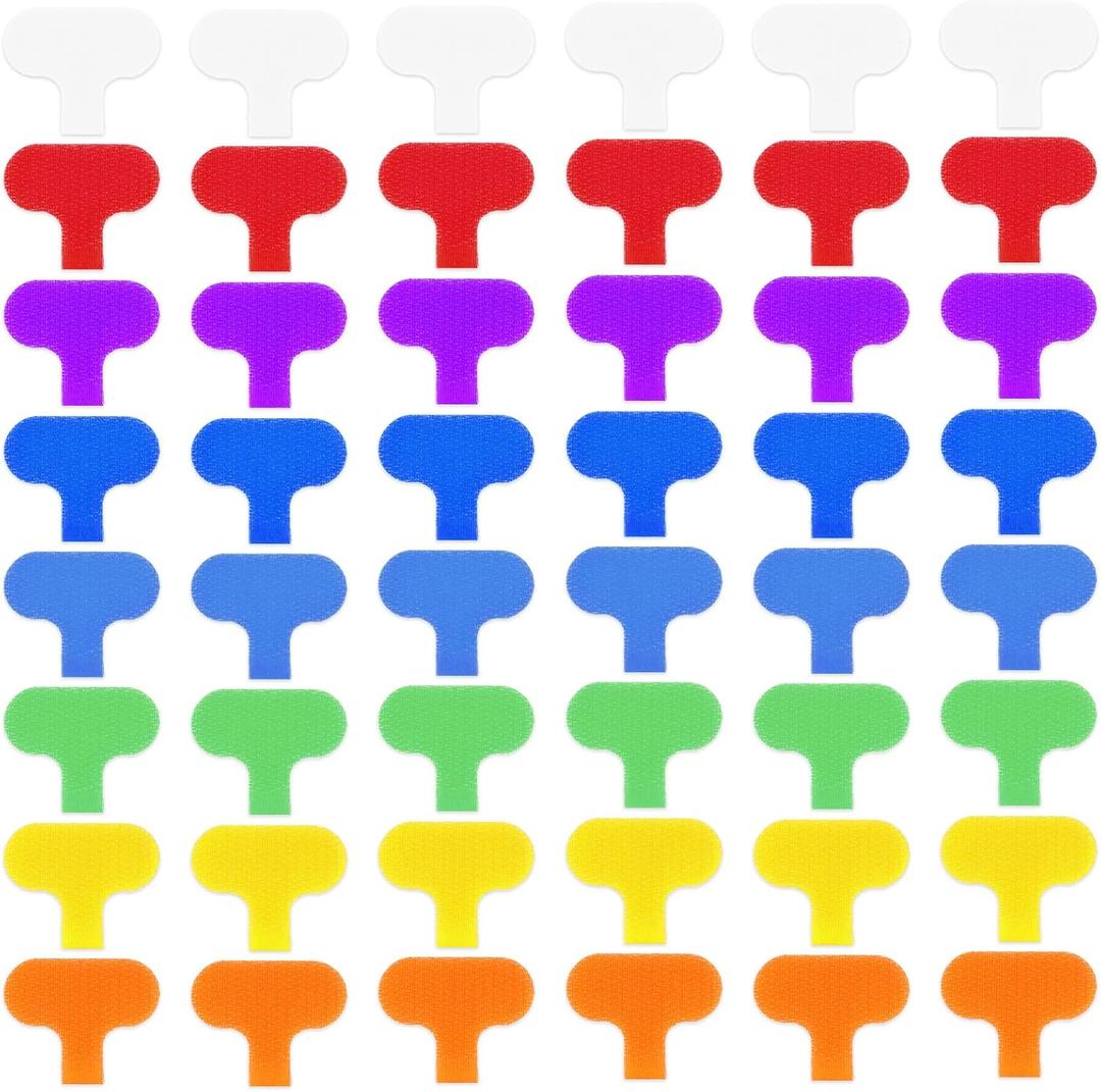 60 Pcs Cable Labels Write On Cord Labels Tags Wire Label Reusable Self-Adhesive Nylon Cable Tags for Charging Cords Electronics Computers Management Identification