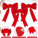 Frekkoy Christmas Bows - 2 Pack Christmas Red Velvet Bows 9''x13'' for Gift Wrapping, Perfect for Tree, Wreath, Gifts & Home Christmas Decorations