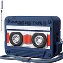 KOREDA AirPods Pro 2nd/1st Generation Case Cover with Cleaner Kit, Cute Funny Cassette Tape Design Case for AirPods Pro 2 (2023/2022), Soft Silicone Shock-Absorbing Protective Cover with Lanyard (Z-Blue/Red)