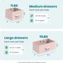 OLIXIS 7 Drawers Dresser for Bedroom, Fabric Storage Tower for Living Room, Entryway - Sturdy Steel Frame, Wooden Top and Easy Pull Fabric Bins, Closet Chests Organizer for Clothes,Pink