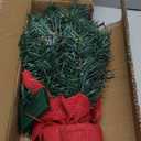 2ft Prelit Artificial Small Christmas Tree,24" Tabletop mini Xma Tree with Pine Cones Includes 50 LED Lights and Cloth Bag Base