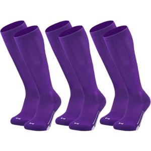 2 x Youper Youth Baseball & Softball Socks Over The Calf Length (3 Pairs) (Purple)