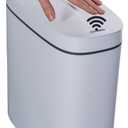 Sooyee 14 Liter Automatic Trash Can with lid,3.6 Gallon Touchless Trash Can or Kick,Garbage Cans for Kitchen,Bathroom,Office,Bedroom,Living Room,White