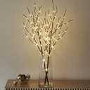 LITBLOOM Lighted Brown Willow Branches 32IN 100 LED with Timer Battery Operated, Tree Branch with Warm White Lights for Holiday Christmas Decoration Indoor Outdoor Use