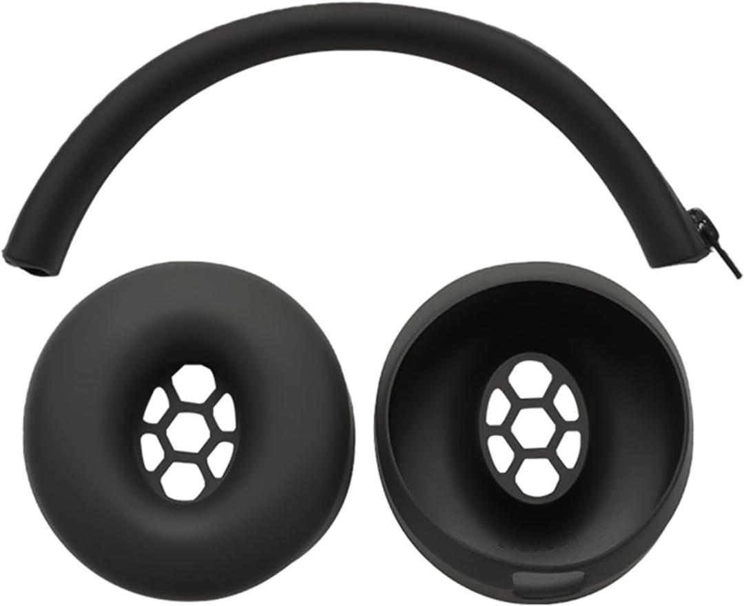 2-in-1 Silicone Case Cover for Beats Solo 4 & Solo 3 Headphones, Soft Sweat Earpad Covers & Zipper Headband Covers for Solo4 Solo3 Solo2 Accessories, Waterproof & Sweatproof (Black)