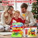 2-in-1 Rolling Ball & Car Ramp Race Track for Toddlers, Hammer Ball Drop Toy for Boys & Girls, Interactive Playset w/Sensor Lights - Montessori STEM Learning Toys for Kids 1-5+ Year Old