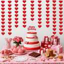 2 x 72 Felt Heart Garland, Pre-Strung Red Heart Decor for Valentines Day Decorations, Wedding, Anniversary, Birthday, Backdrop for Office, Classroom, Vaday Party Props