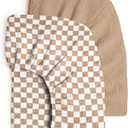 lulumoon Fitted Crib Sheets 2-Pack: Soft Muslin Cotton for Standard Crib - Vintage Plaid Pattern for Baby Boys Girls Nursery Bedding & Gift