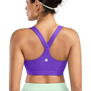 RUNNING GIRL Sports Bras for Women, Molded Cup High Impact Sports Bra Workout Bras for Women High Support Racerback(WX3046 Violet XXL)