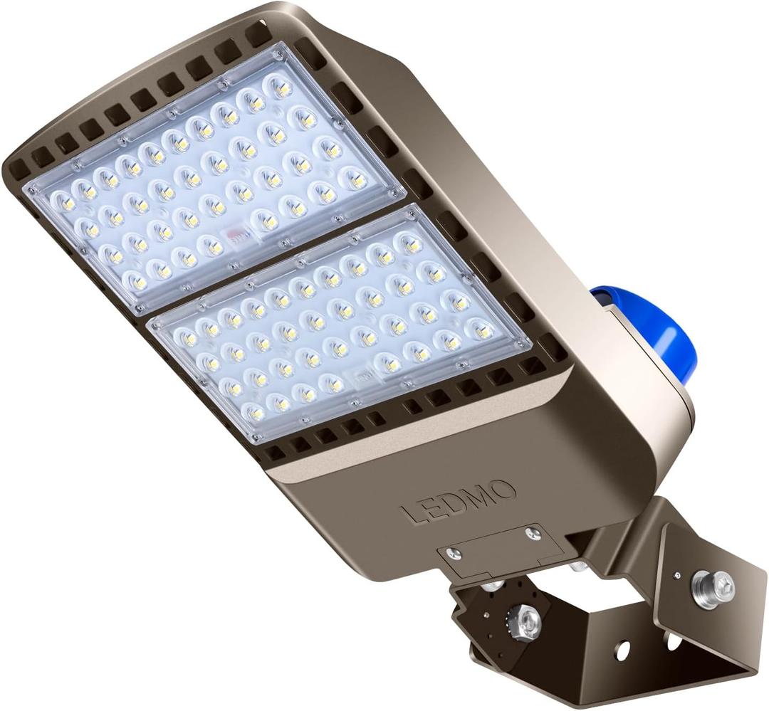 ledmo LED Parking Lot Lights Adjustable Trunnion Mount 200W Dusk to Dawn Outdoor Lighting with Photocell Flood Area Lights 5000K Commercial Wall Mount IP65 Led Shoebox Lighting