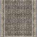 Washable 9x12 Area Rugs for Living Room, Boho Non-Slip Vintage Distress Lager Rugs for Bedroom Dining Room Nursery Office, 0.3" Neutral Oriental Throw Thin Carpet, Black/Blue/Multi,A1