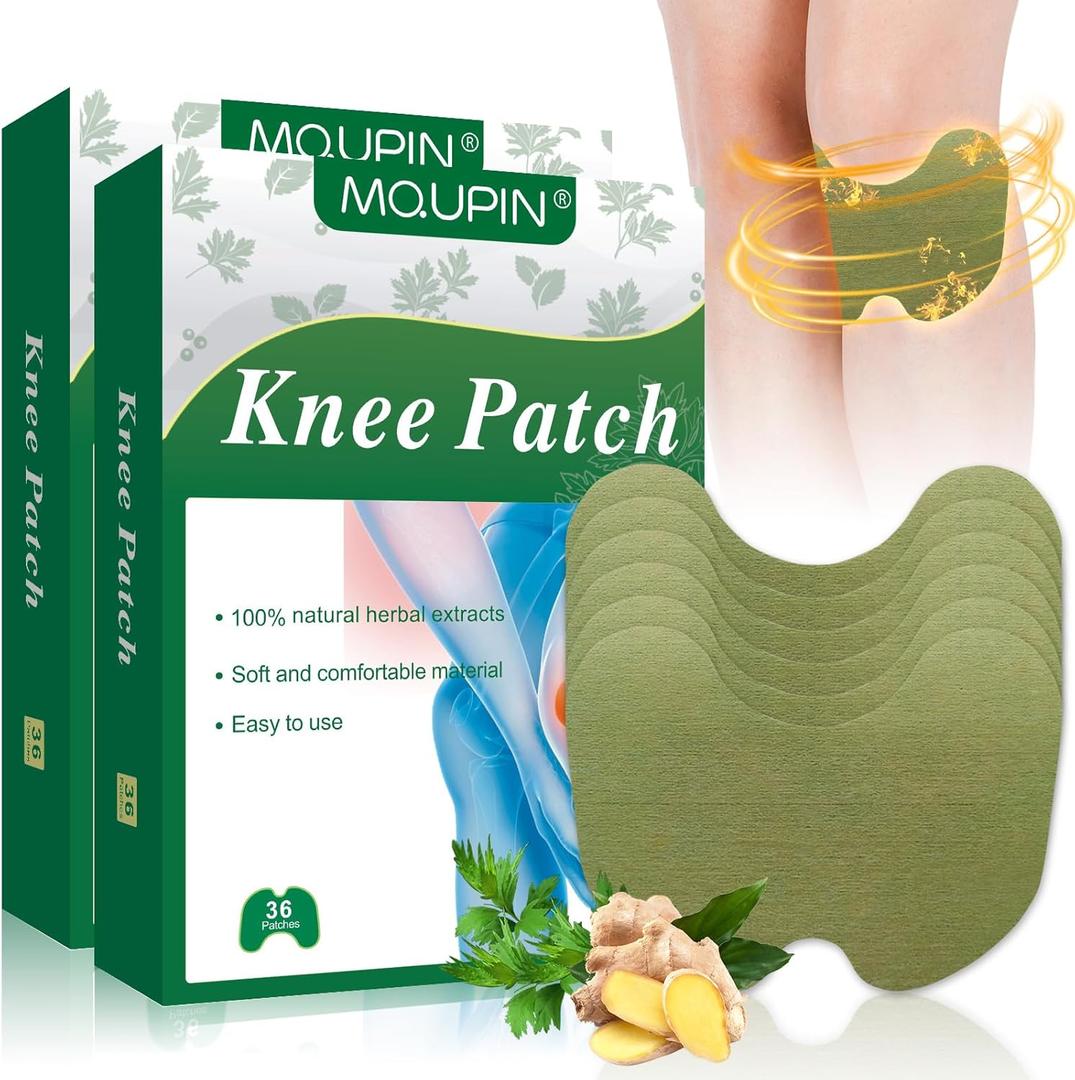 72PCS Knee Patches, Wormwood & Ginger Extract Sticker Heat Patches, 8 Hours Warming Herbal Patches for Knee, Back, Neck & Shoulder