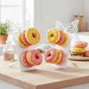 AIM & GGKK White Butterfly Donut Stand Display Wall,Metal Donut Holder Stand for Party Dessert Table,Donuts Board for Weddings Birthday Baby Shower,Bagel Holder Donuts Bar Display Decor