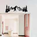 Yuzhuo Metal Mountain Wall Art Decor, Mountain Forest Silhouette Art Suitable for Living Room Bedroom Indoor Outdoor Garden Home Decoration