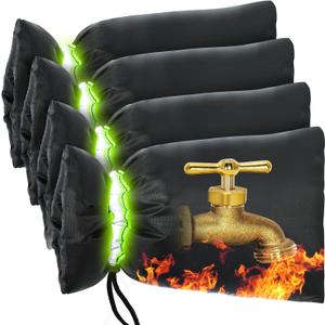 MIXC Outdoor Faucet Cover for Winter - 4 Packs 7.09''W x 10.24''H Water Socks Freeze Protection Pipe Insulation Reusable Waterproof Insulated Spigot Backflow Cover