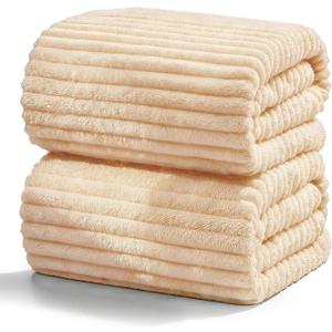 Extra Large Bath Towels (60"x30"),Oversized Bath Towels for Adults Luxury Bath Towels Super Soft Highly Absorbent Microfibers Quick Dry Bath Sheets Large for Bathroom (Beige, 2Piece)