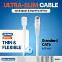 Everest Ultra Slim Cat6a Ethernet Patch Cables 1ft (10-Pack) White - 10GB Cat 6a Patch Cable - Bendable, Flexible & Thin Ethernet Cable - Space Saving 32AWG 550MHZ Cat6a Cables - 100% Copper Wires
