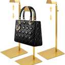 Royxen 3 Pack Handbag Rack Stainless Steel with Adjustable Height, Purse Display Stand (Gold)