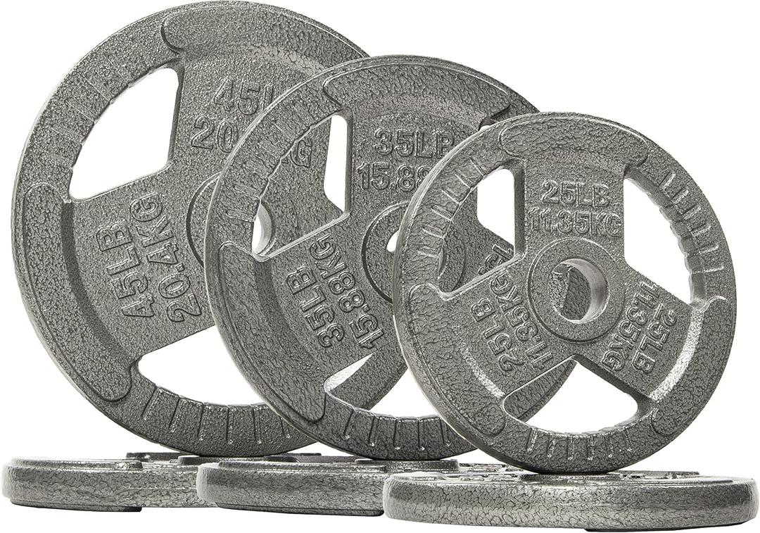 BalanceFrom Cast Iron Olympic 2-Inch Plate Weight Plate for Strength Training and Weightlifting, Multiple Options, Multiple Packages (Color #3)