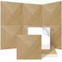 Vriqor Acoustic Wall Panels, 6-Pack 23.62 X 23.62 Inches Decorative Acoustic Panels, Self-Adhesive Sound Absorbing Acoustical Wall Art for Living Room Bedroom Home Office Studio