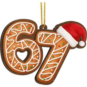 4 x 67 Christmas Ornament, 6 7 Christmas Tree Hanging Ornament Decorations, Funny Six Seven Ornaments Decor, Gag Gifts, 67 Gifts for Kids, Teens, Teen Girls, Boys1