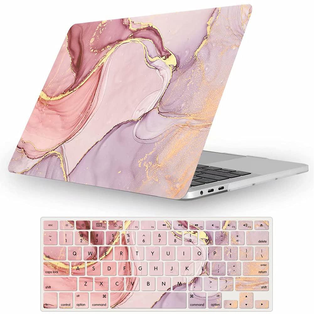 Fancity Compatible with MacBook Pro 14 inch Case 2025-2021 M5 M4 M3 M2 M1 Pro/Max Chip, Protective Plastic Hard Shell Case & Keyboard Cover for New Mac Pro 14.2 inch Laptop, Pink Marble