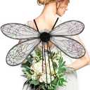 Halloween Fairy Wings for Women & Girls - Sparkling Elf & Angel Wings for Christmas (Black)