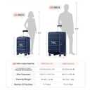 28 IN Expandable Top Opening Checked Luggage, Navy Blue