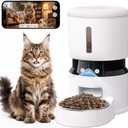 Automatic Cat Feeders with 2 Cameras and App, 4L 1080P HD Timed Pet Feeder Smart Dog Food Dispenser 2-Way Audio for Cats/Small Dogs, Cat Food Dispenser with Night Vision/Motion Alerts, WiFi 2.4G/5G