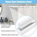 AIZESI Tension Curtain Rod Adjustable Spring Tension Rods for Windows 28 to 48 Inch, No Drilling, 7/8" Diameter, White Curtain Rod, Small Shower Curtain Rod for Bathroom, Doorway, Closet, Kitchen