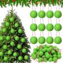 Jenaai 50 Pcs Christmas Lime Green Felt Balls Ornaments 1.18 Inch Christmas Tree Hanging Wool Felt Ball Mixed Color Pompom Decorations for Xmas Tree Festival Party Supplies