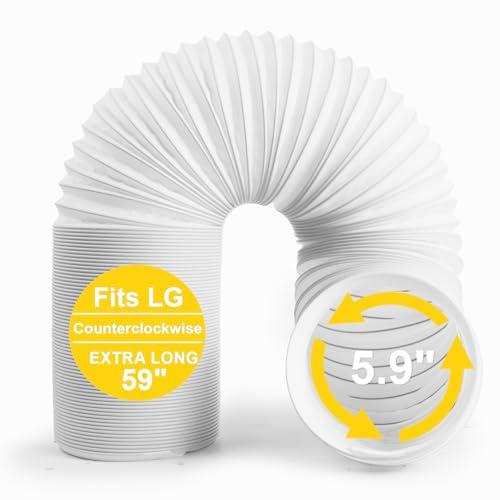 Portable Air Conditioner Hose, 5.9" Diameter Anti-Clockwise Thread, Universal Replacement AC Vent Hose Length up to 59" (Does not include coupler)