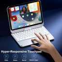 Cousper for iPad mini 7 A17 Pro 2024/ iPad mini 6 Generation Keyboard Case 2021 8.3 Inch with Multi-Touch Trackpad, 360 Rotating Cover with Rainbow Backlit Keyboard for iPad mini 7th/ 6th Gen, Silver