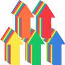 40 Pieces 8 Inch Arrow Sticker,Removable Adhesive Directional Sign Floor Decal Waterproof Arrow Marking Safe Road Instructions Sticker(Dark Blue, Green, Red, Orange, Yellow)