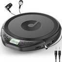 Gueray Portable CD Player with Earphones,CD Discman for Car Home with Anti-Skip Shockproof Protection,Personal Discman CD Music Player with LCD Display Support PROG Memory Function (Black)