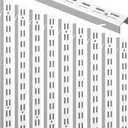 Tandefio 12 Pcs 47.5 Inches Shelf Rails Bracket Track Upright Closet System Hardware Adjustable Wall Standard White Shelf Standards for Pantries, Linen Closets, Laundry Rooms, Utility Rooms