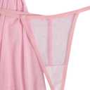 Verdusa Women's Sheer Mesh Lace Babydoll Lingerie Set Underwire Mini Dress with Thong (Large, Light Pink)