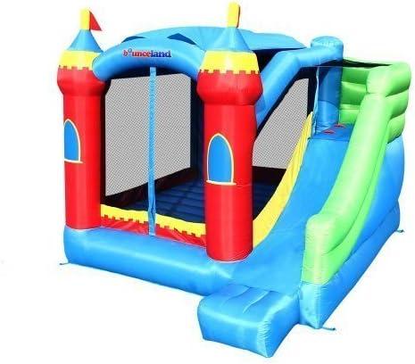 Bounceland Royal Palace Inflatable Bounce House, with Long Slide, Large Bouncing Area, Basketball Hoop and Sun Roof, 13 ft x 12 ft x 9 ft H, UL Strong Certified Blower, Castle Kids Party Theme
