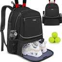 Ytonet Tennis Bag Tennis Backpack for Women Men 2 Rackets with Insulated Pocket Ventilated Shoe Compartment L